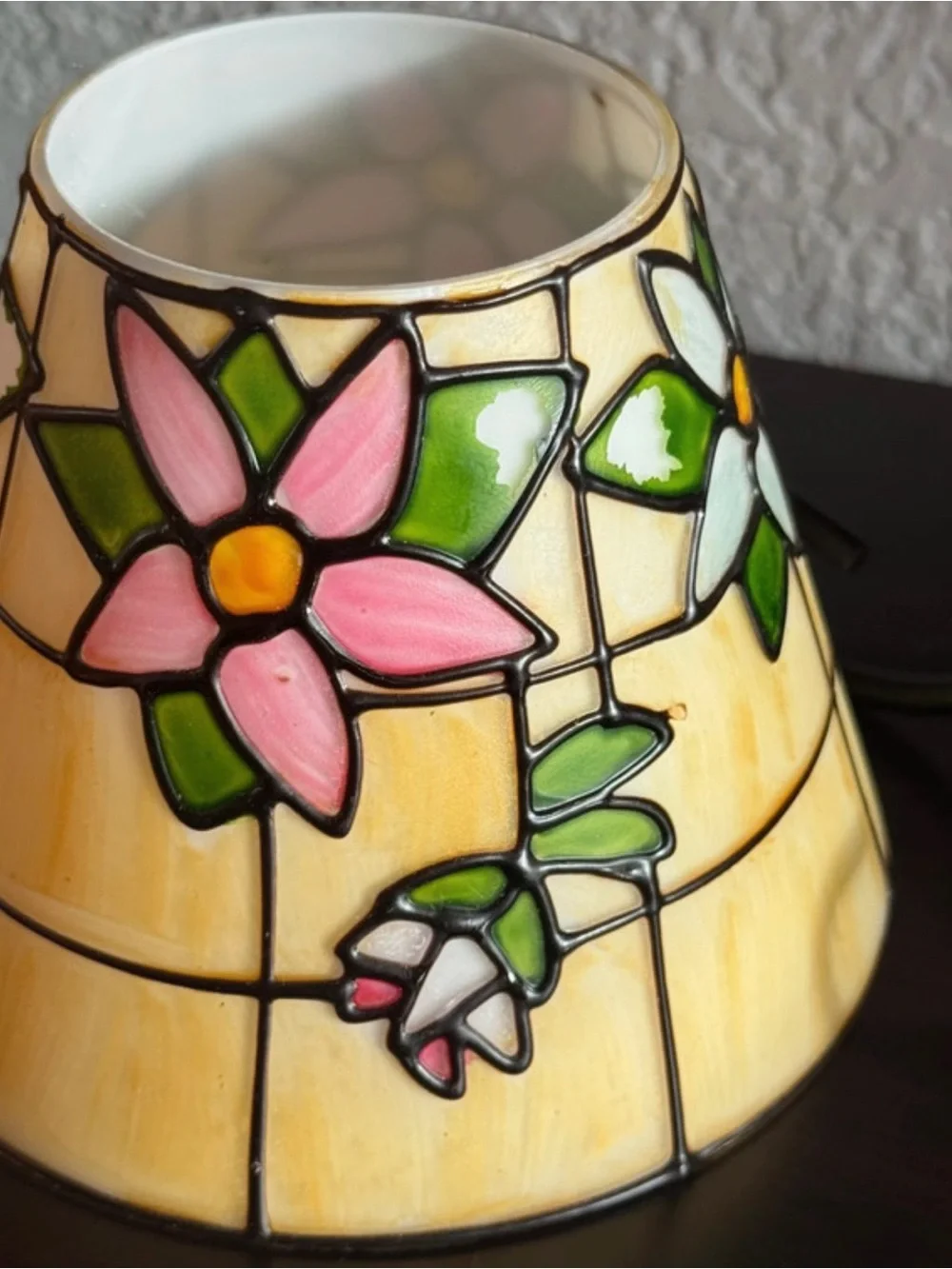 Vintage Tiffany Style Floral Tea Light Fairy Lamp Holder